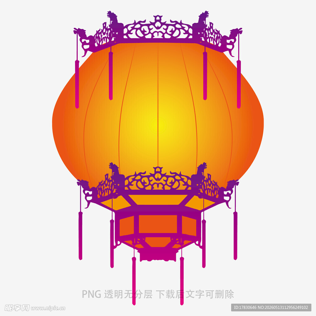 中式复古风精美圆形灯笼
