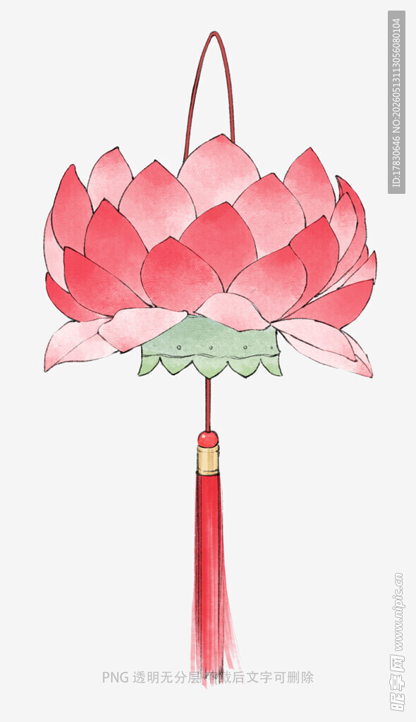 粉色纸艺莲花挂饰