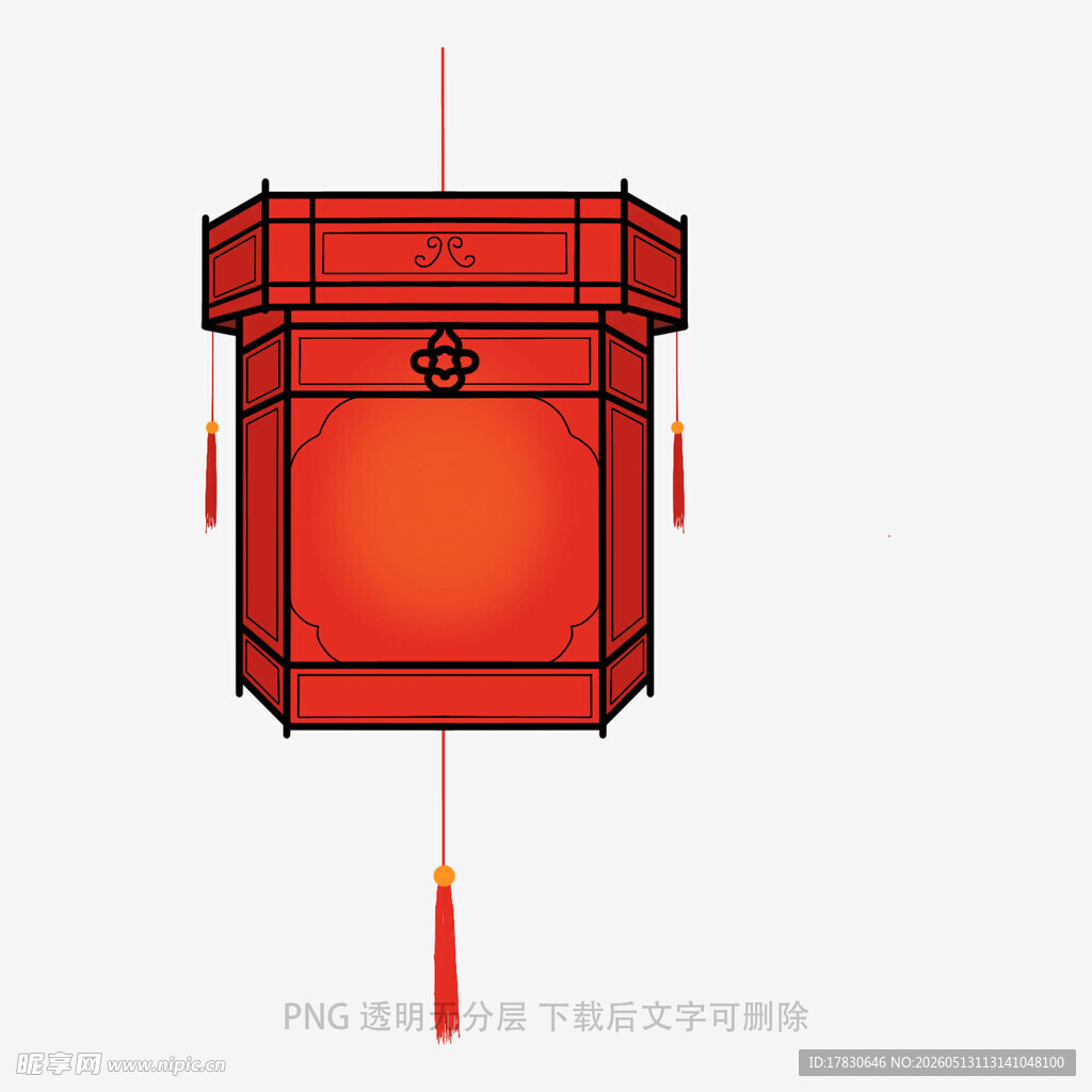 中式红色灯笼图案设计