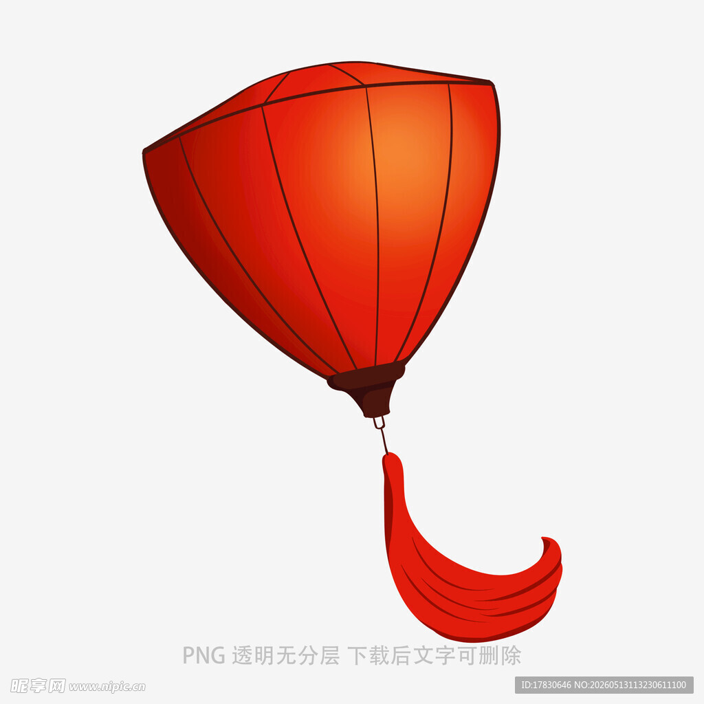 红色传统中式灯笼插画