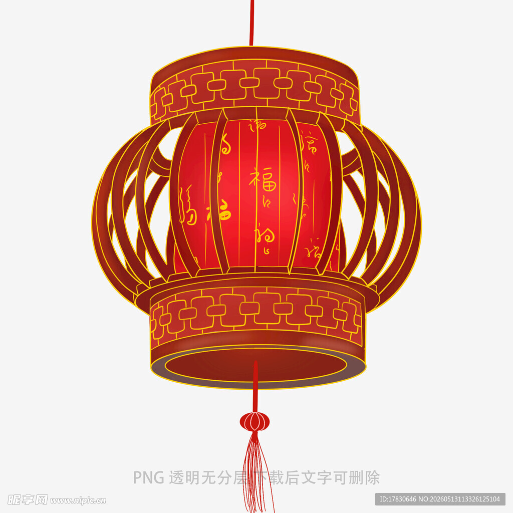 中式传统红色灯笼装饰图