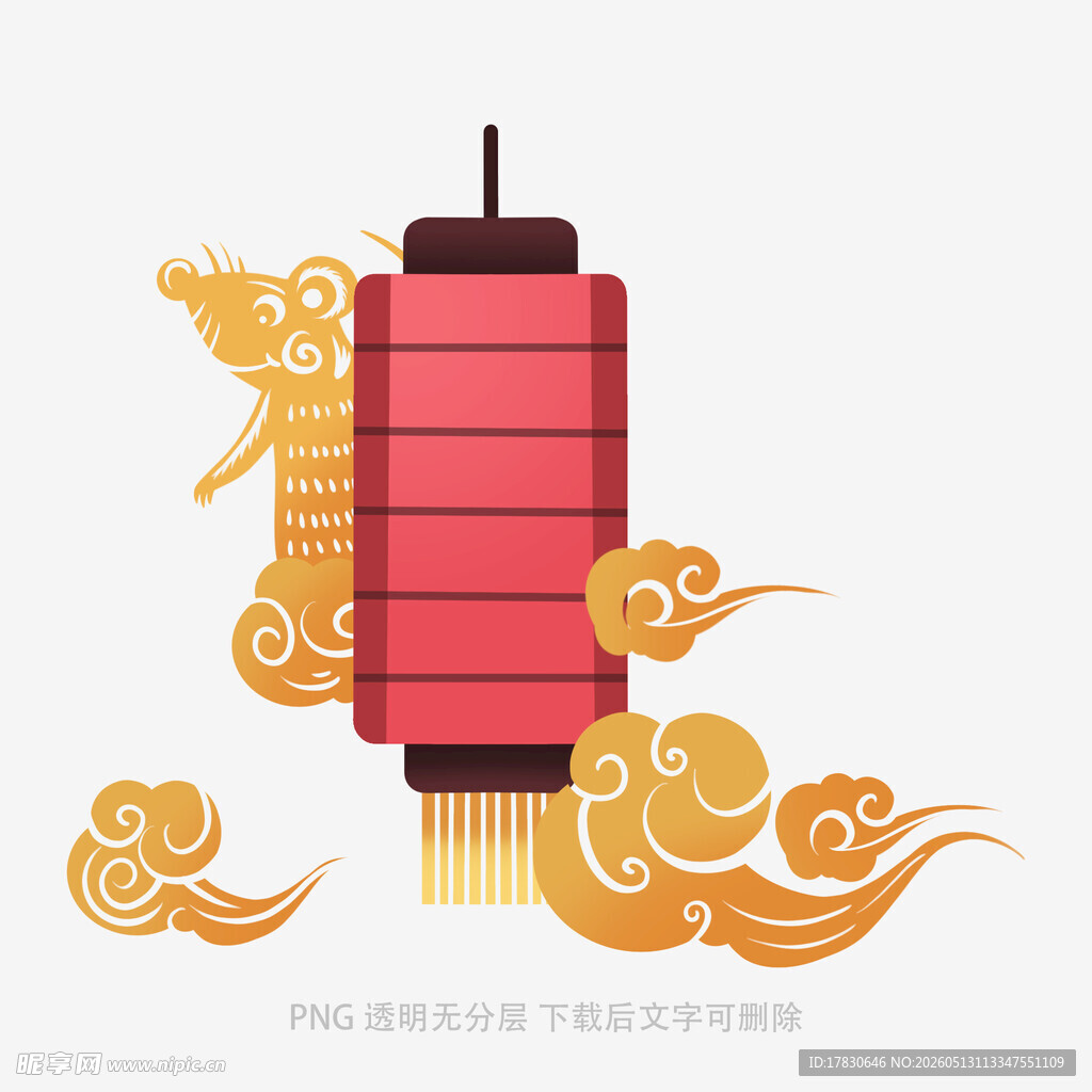 中式灯笼与吉祥纹饰图案