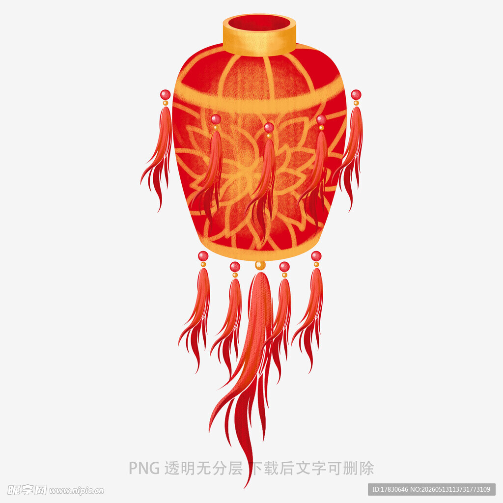 中式喜庆红灯笼装饰图案