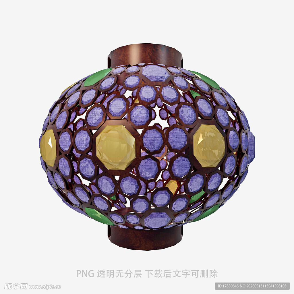 彩色玻璃花纹装饰灯笼