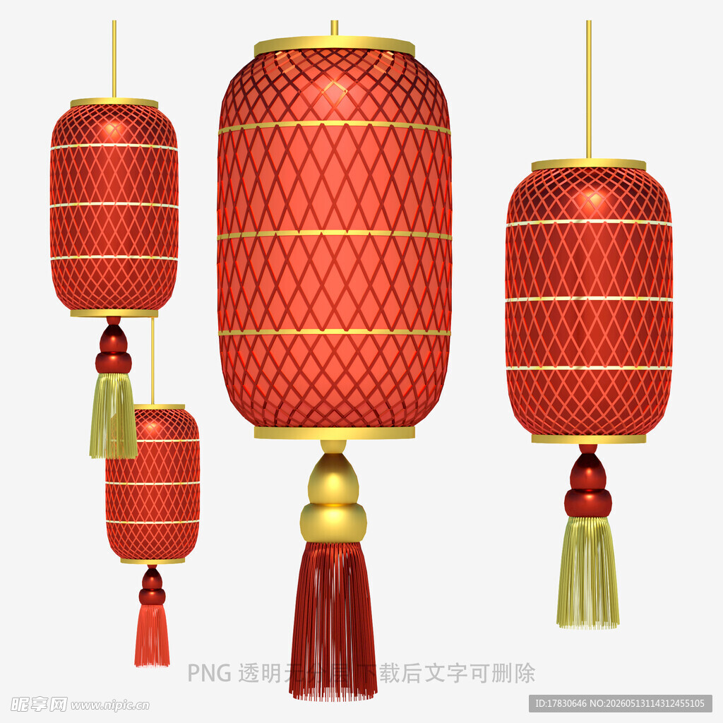 中式传统红灯笼装饰图