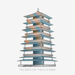 多层立体塔楼建筑模型