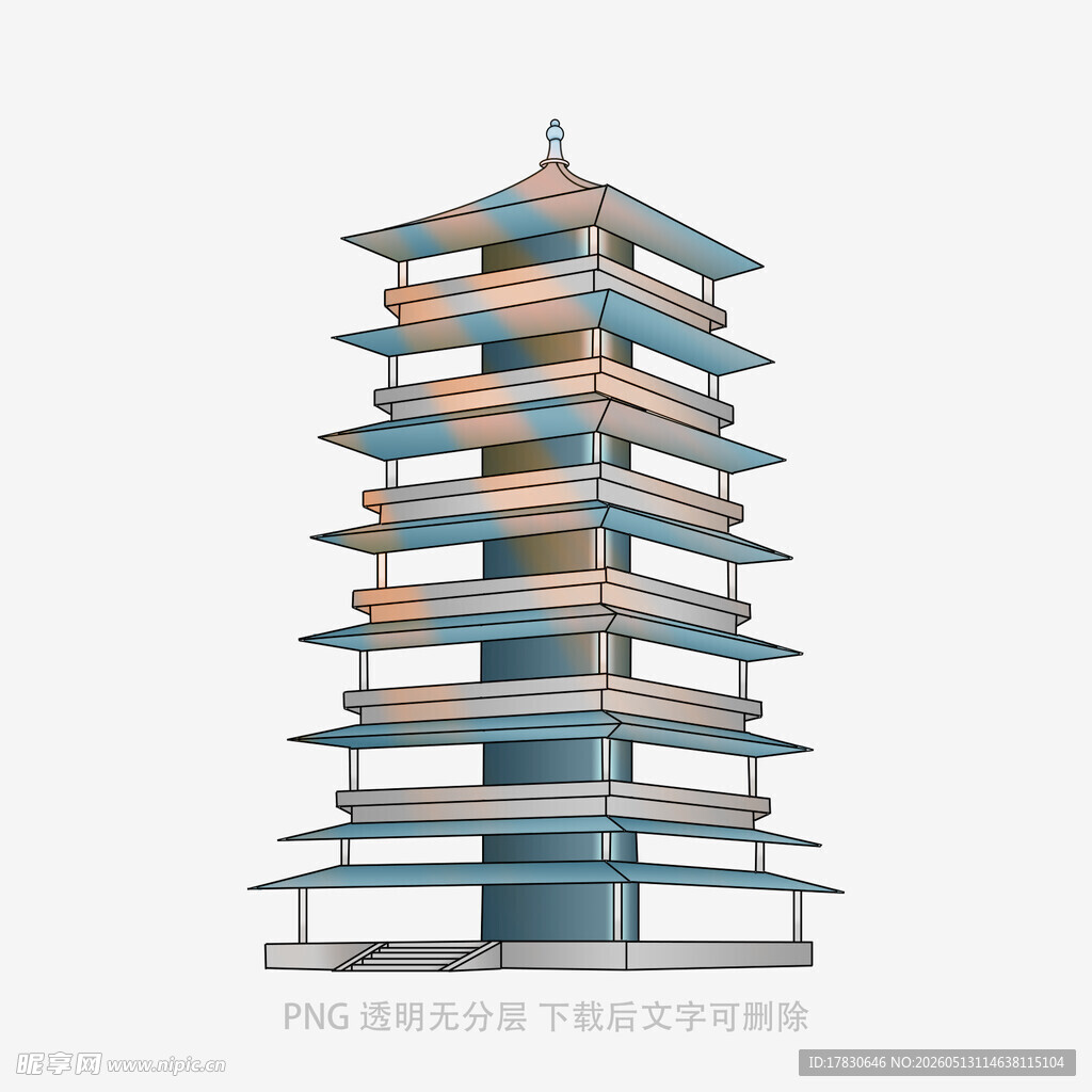 多层立体塔楼建筑模型