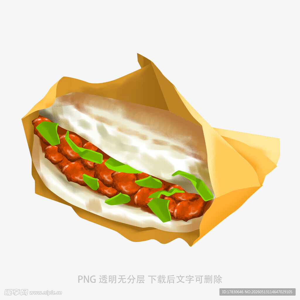 美味鸡肉卷插画