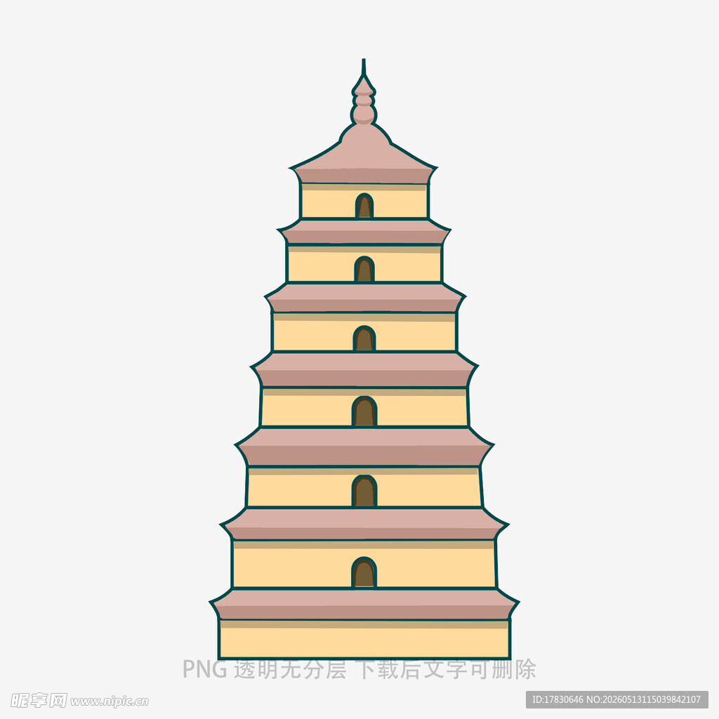 简约风格宝塔插画