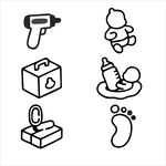 婴儿用品图标集合