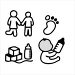 亲子与婴儿用品图标集