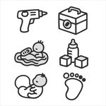 婴儿用品与工具图标集合