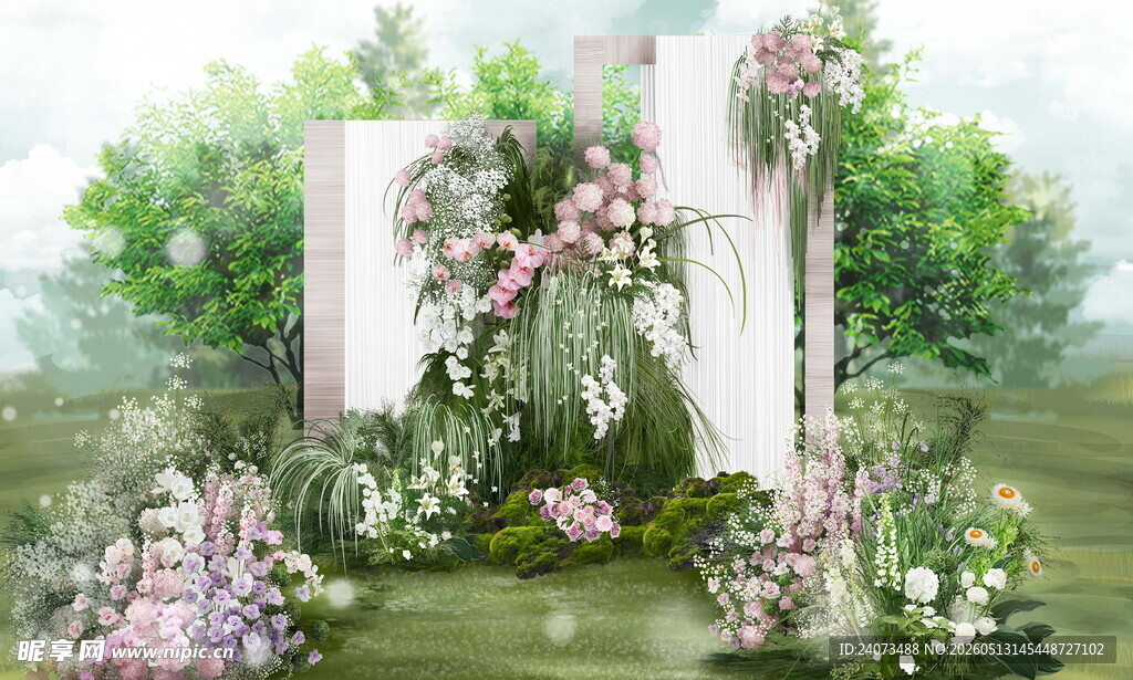 浪漫花卉装饰户外场景