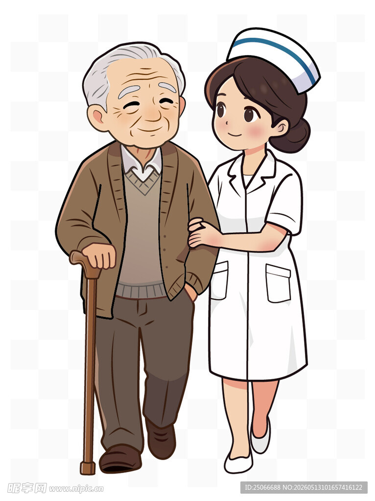关爱老人插画