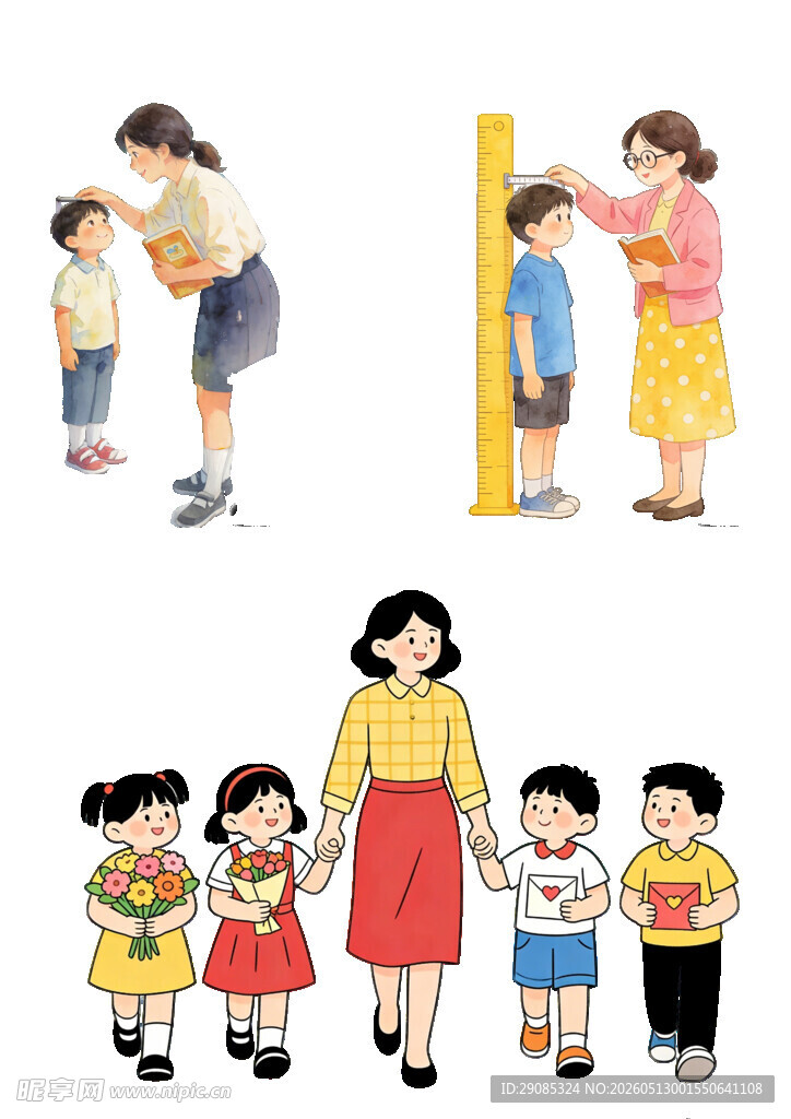 儿童身高测量场景记录