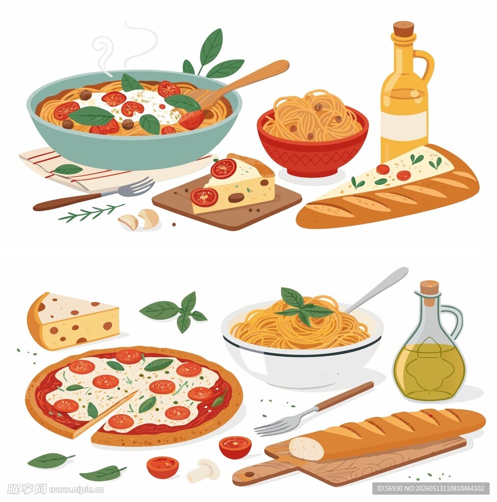 多样美味意大利美食集合