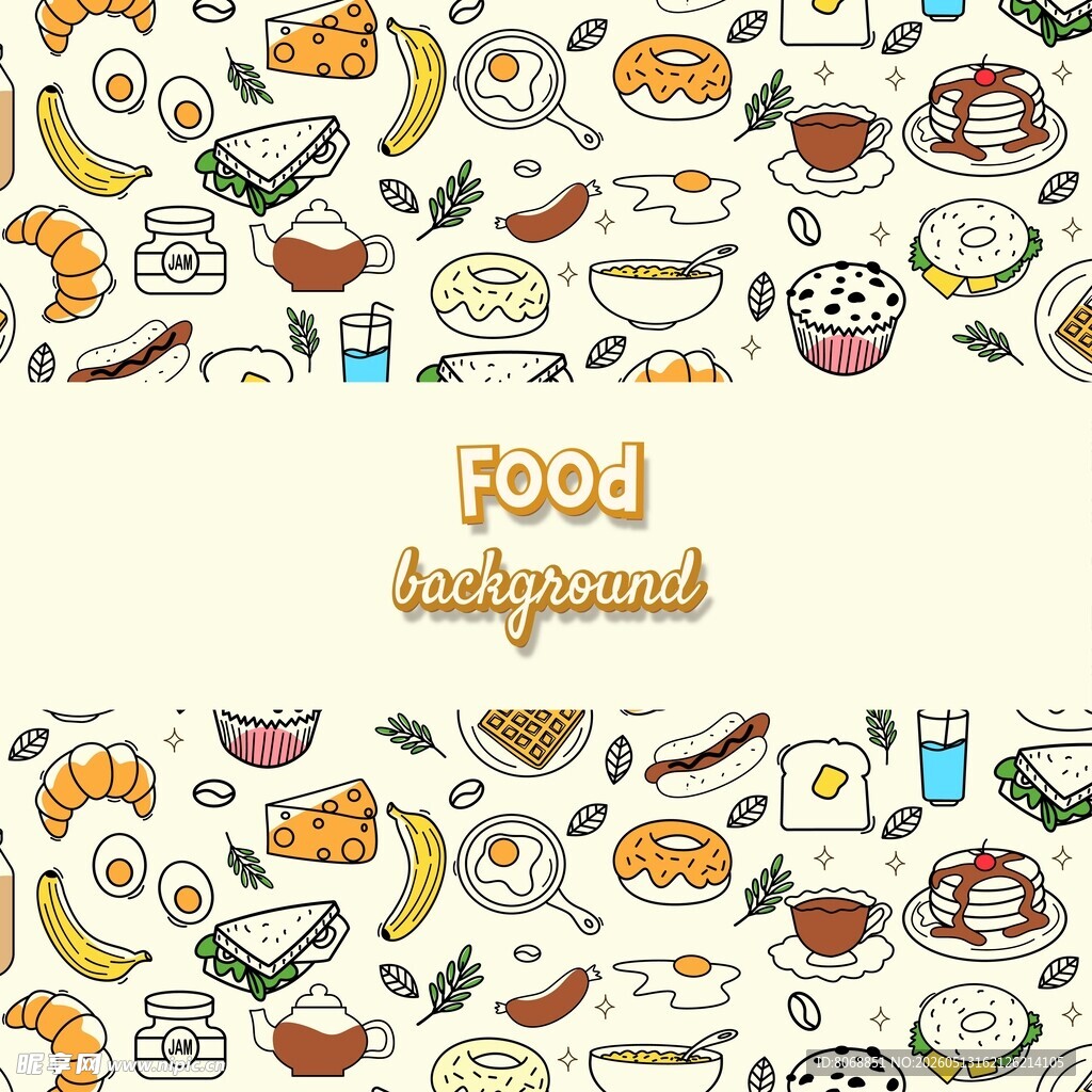 美食手绘背景