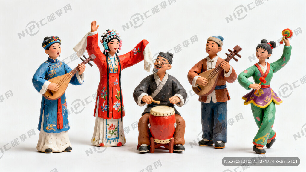 微缩手工泥塑展陈场景 表情生动
