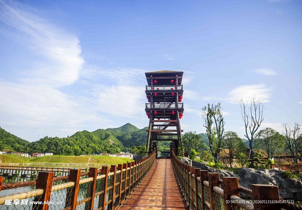炭河千古情景区吊桥美景