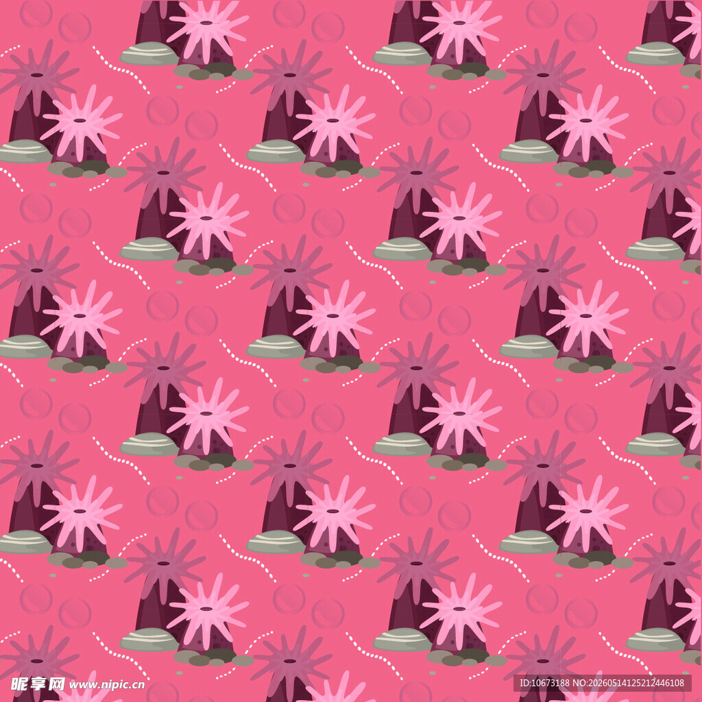 粉色背景珊瑚图案