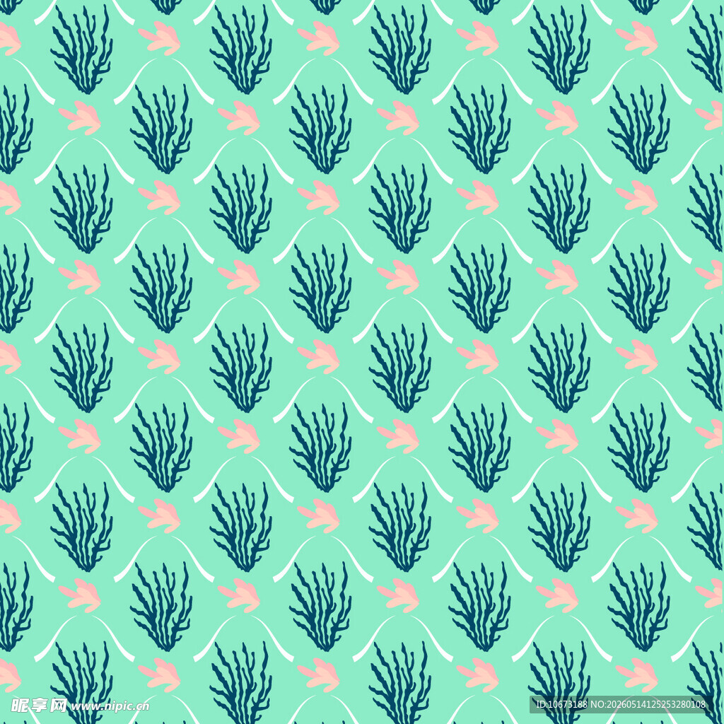 海草图案背景纹理 
