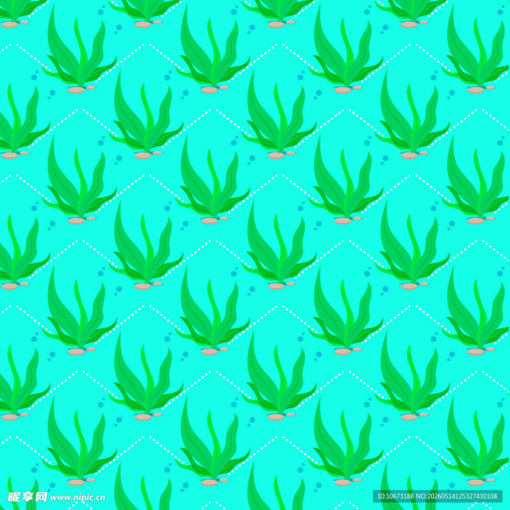 清新水草图案背景