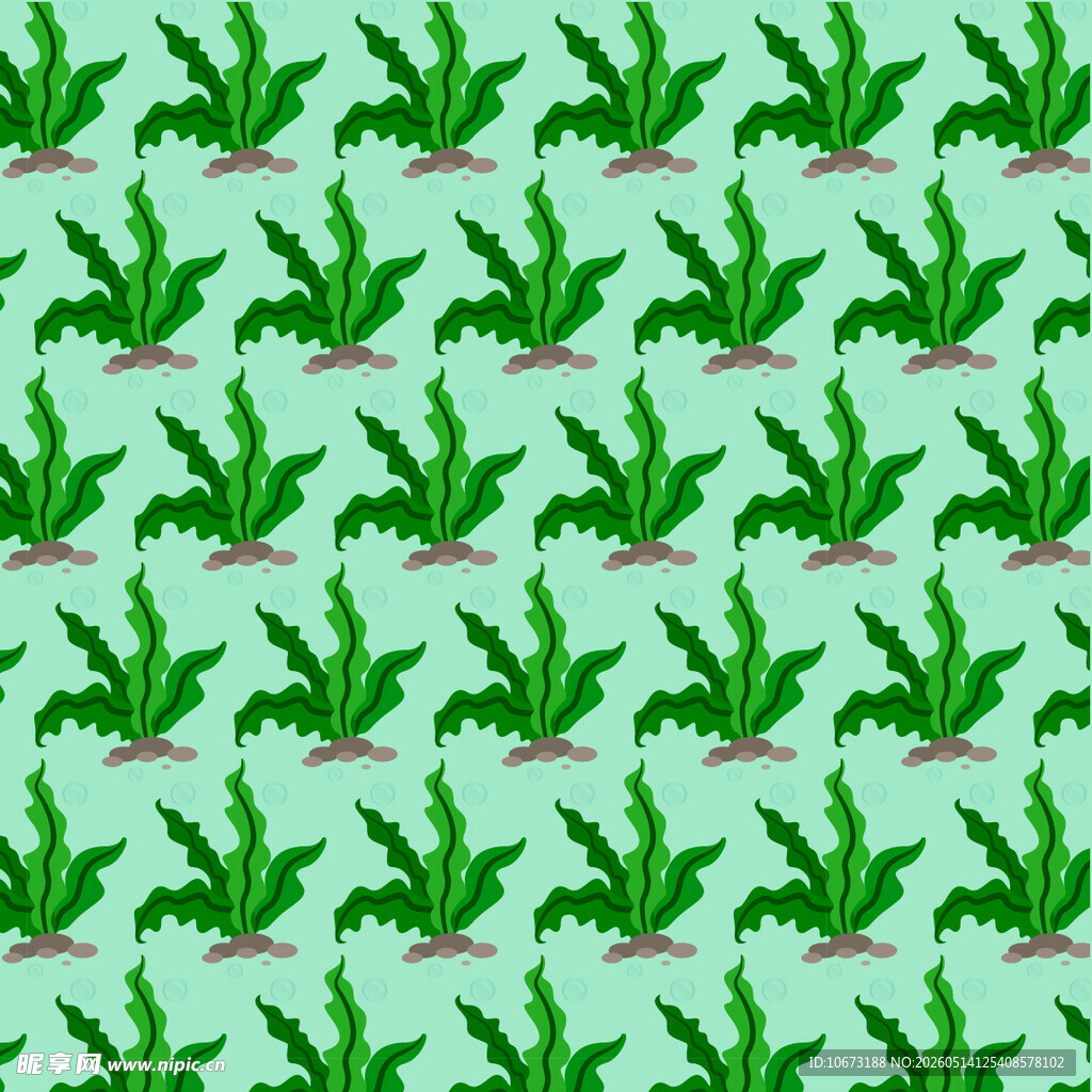 清新水草图案背景