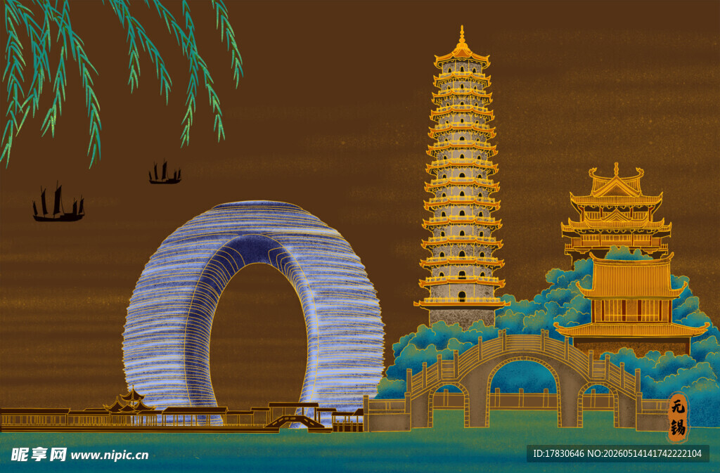 中式古建筑风景画面