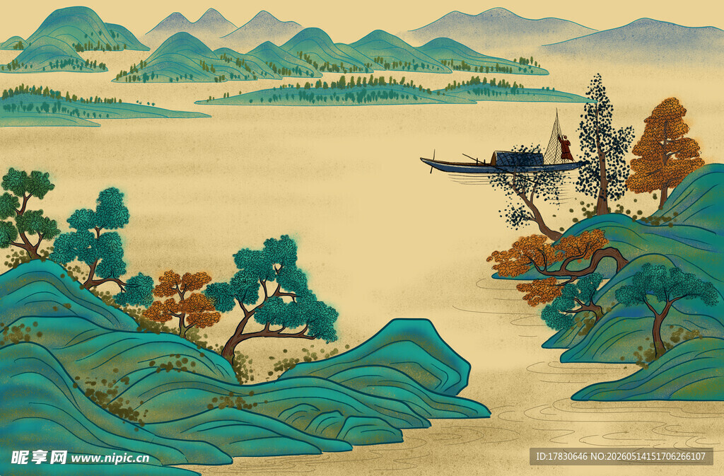 中式山水意境画