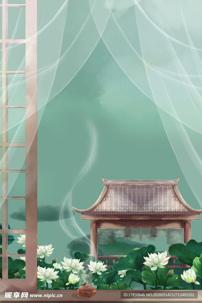 中式庭院中的雅致小景