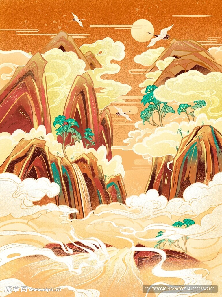 国风山水奇幻景观画面