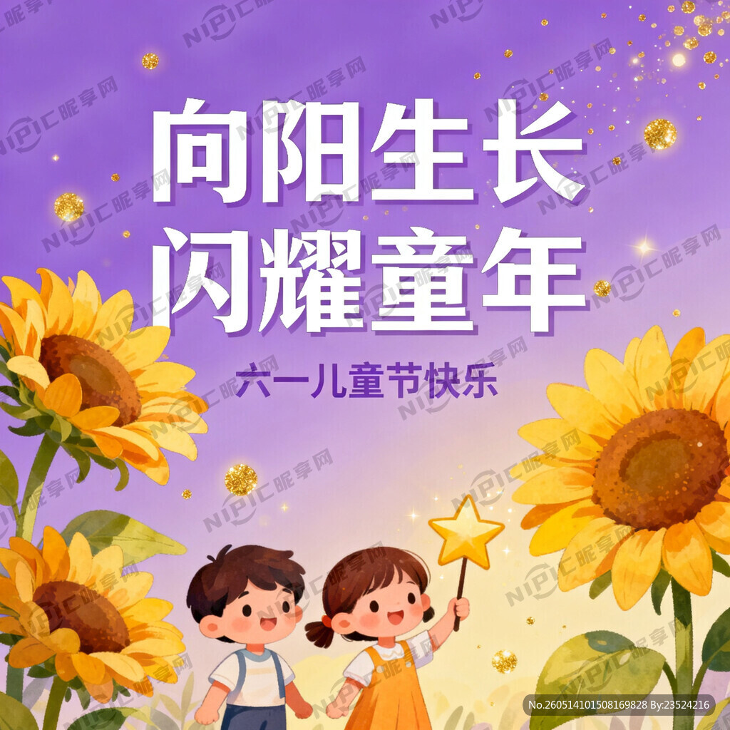 向阳生长 闪耀童年  紫色 