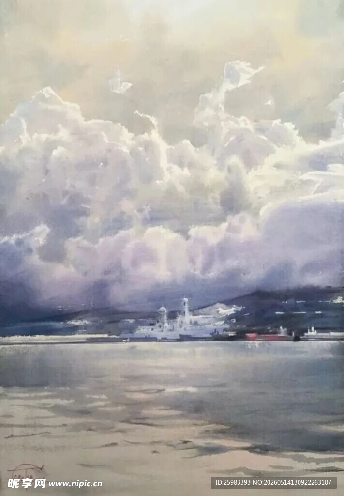 风景水彩画