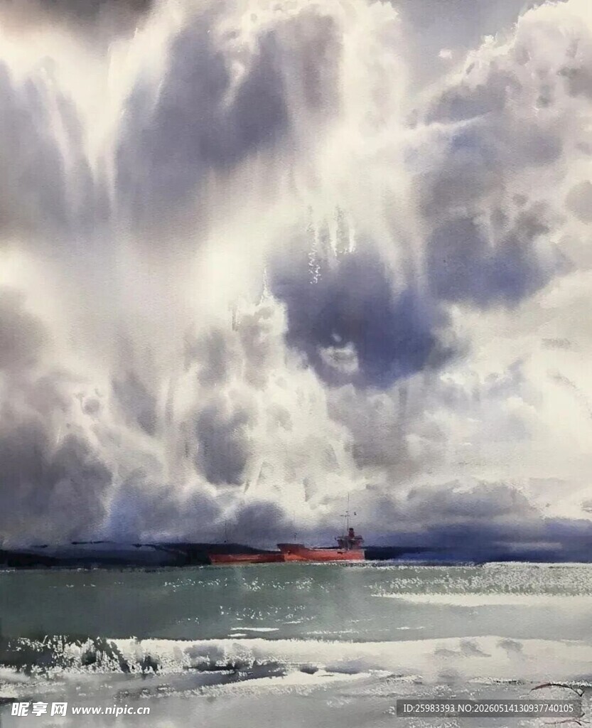 风景水彩画