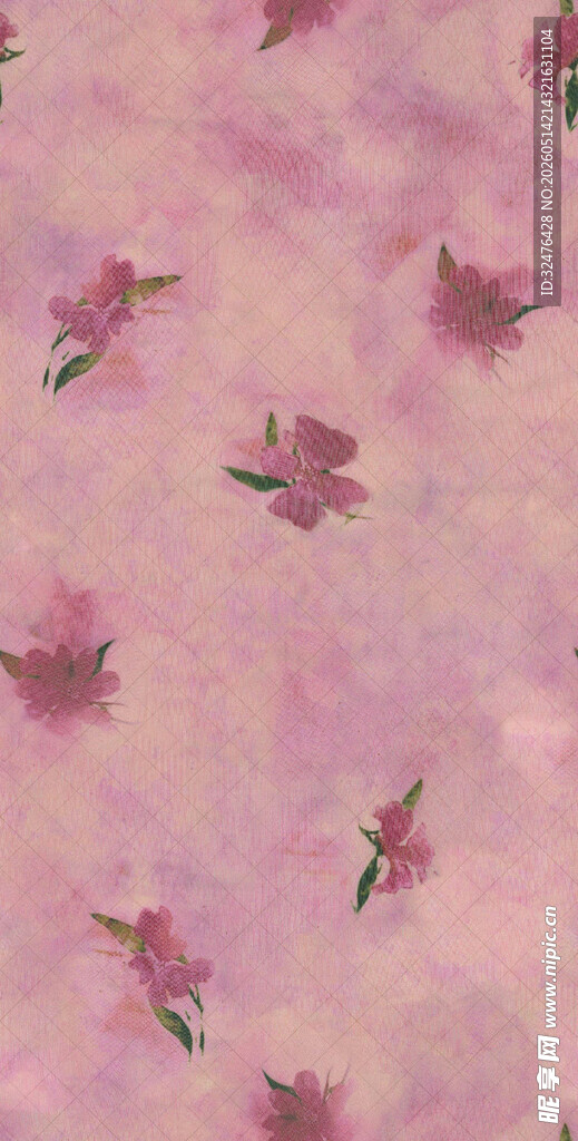 粉色樱花图案布料