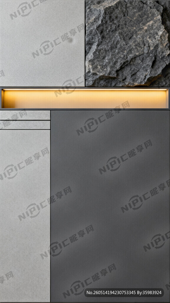 竖版长方形现代极简电表箱装饰画