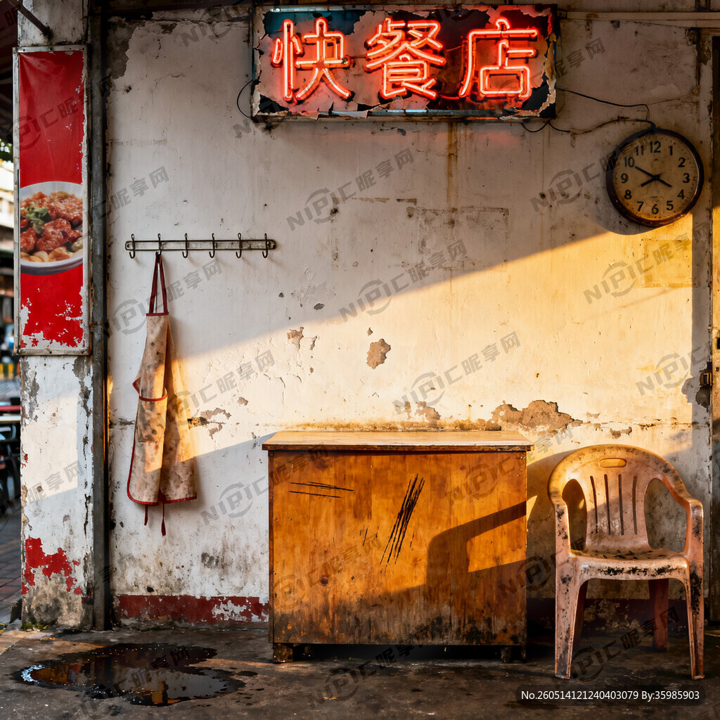 路边快餐店墙背景