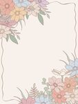 复古花卉边框