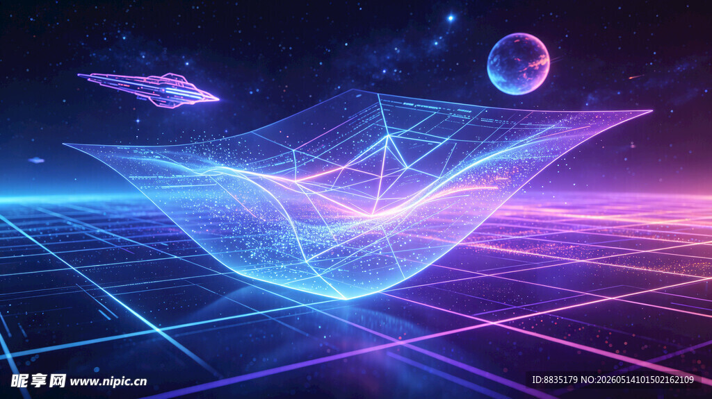 梦幻科技感的未来空间场景
