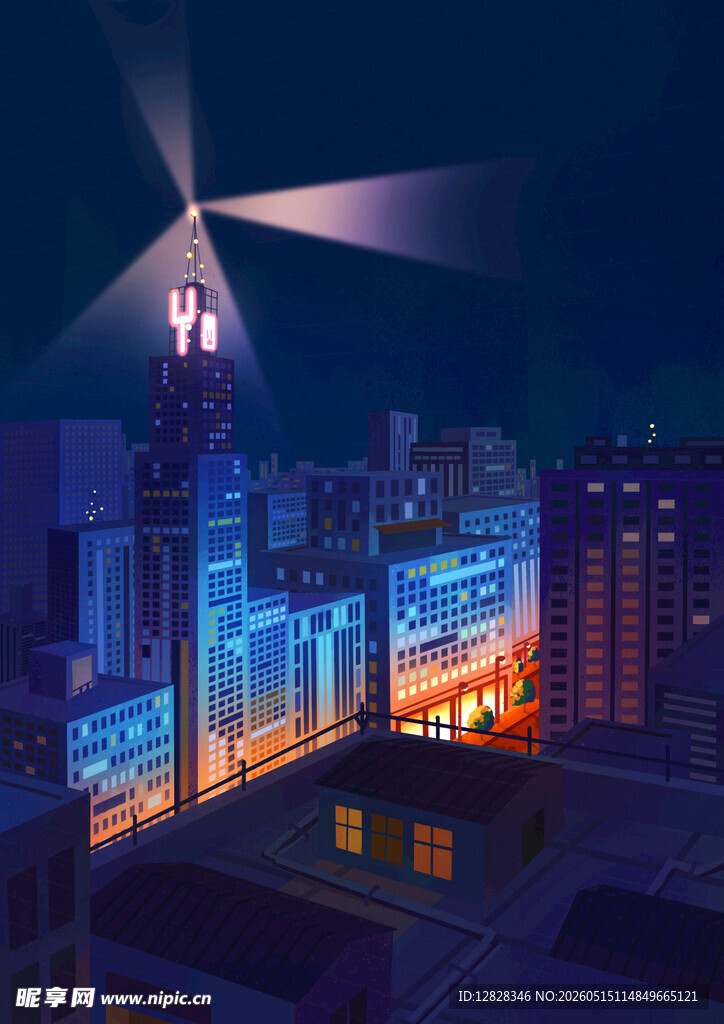 梦幻都市夜景灯光秀