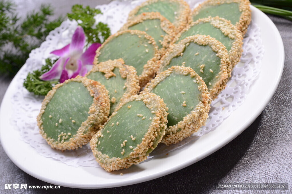 抹茶夹心芝麻饼