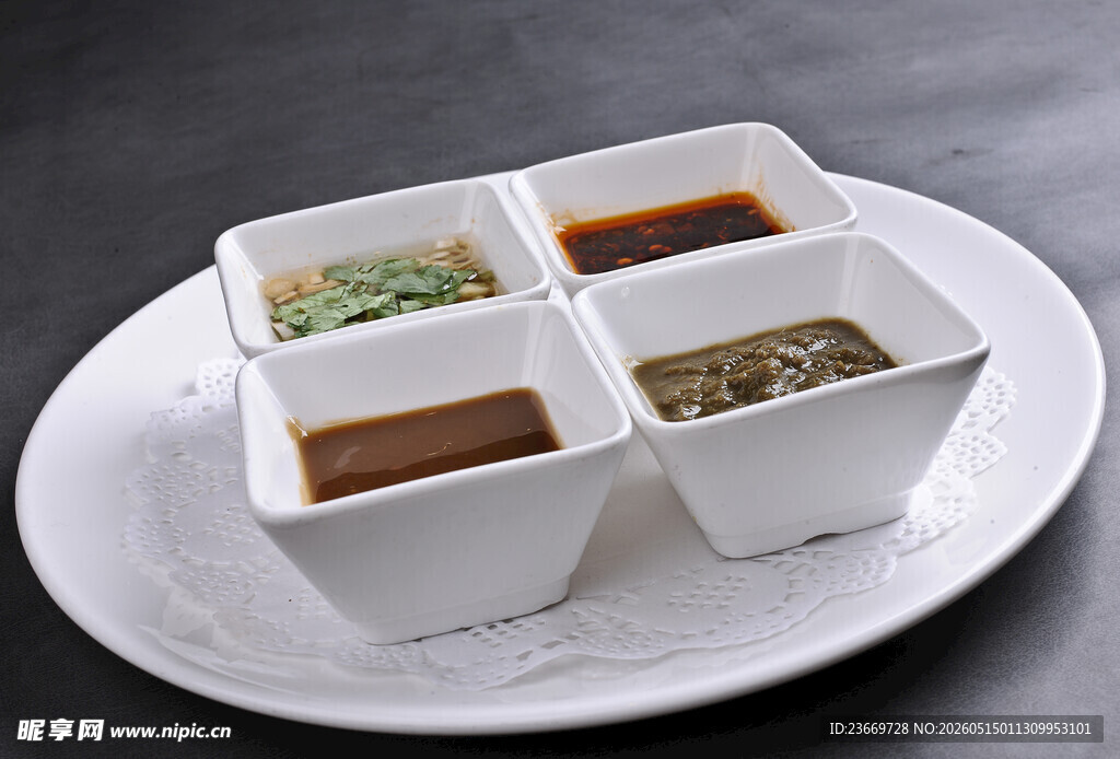 四格调味碟多样酱料组合