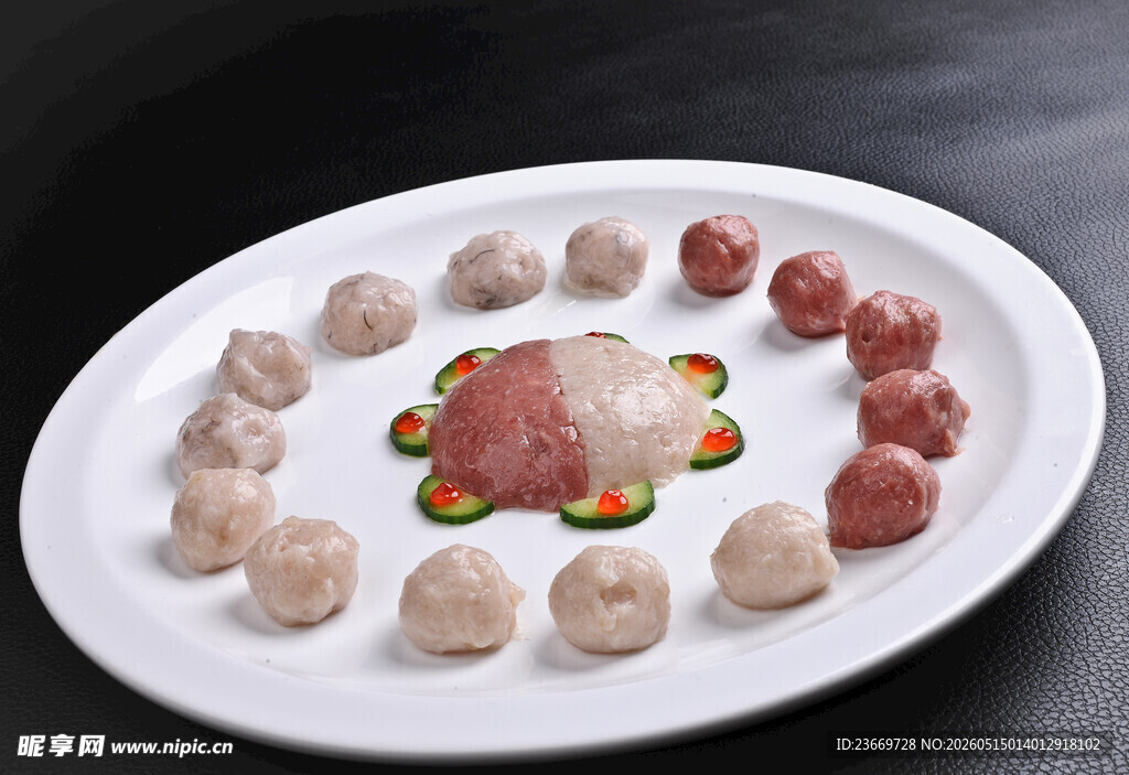 精致拼盘肉丸美食佳肴