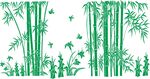 翠绿竹林剪影意境图