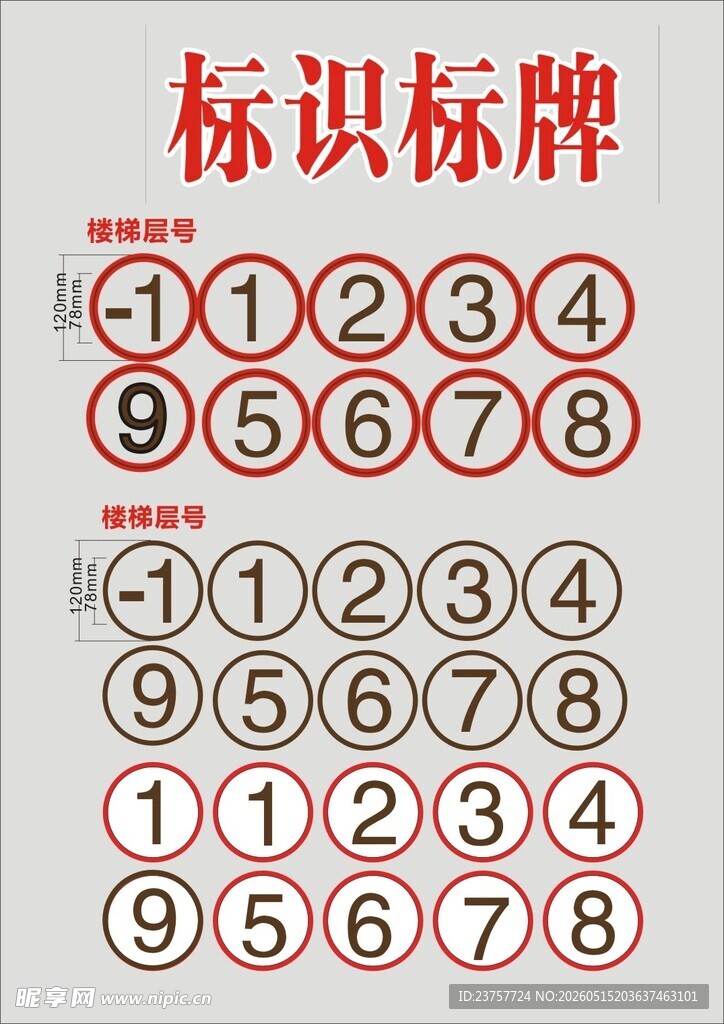 标识标牌数字编号展示
