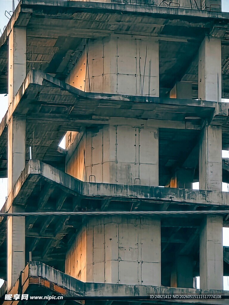 在建高楼的内部结构