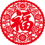 圆形福字剪纸