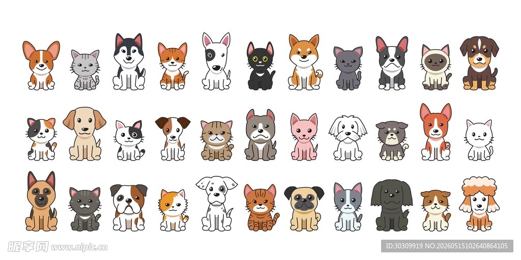 卡通可爱猫狗头像集合