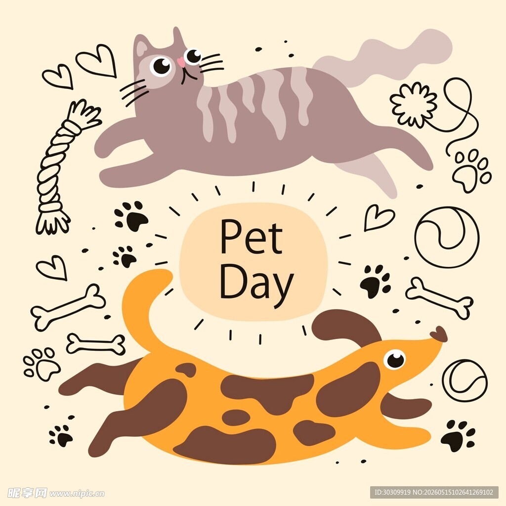 卡通猫狗