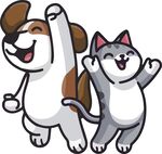 卡通猫狗欢乐互动